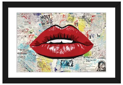 First Kiss Paper Art Print - Street Art & Graffiti