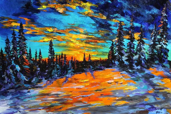 Evergreen Trees: Sunset Slope by Lindsey Dahl