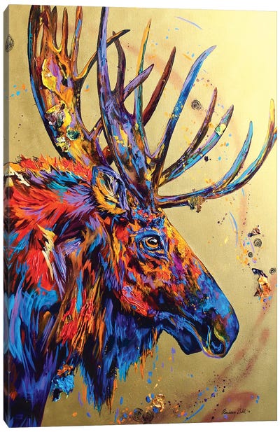 Velvet No Mo Canvas Art Print - Moose Art