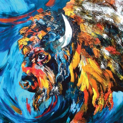 Buffalo by Lindsey Dahl framed canvas print