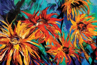 Sunflowers by Lindsey Dahl framed canvas print