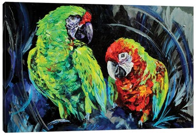 Caws Canvas Art Print - Parrot Art