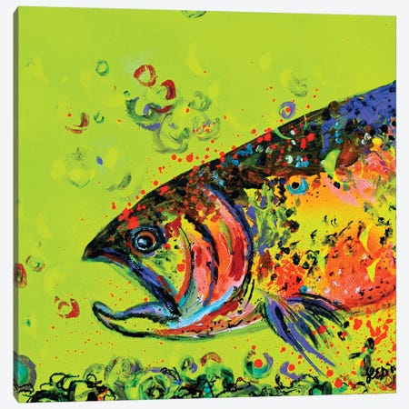 Rainbow Trout Canvas Print #DAL159} by Lindsey Dahl Art Print
