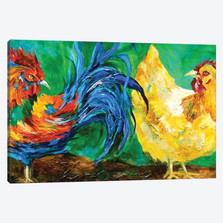 Chickens Canvas Print #DAL15} by Lindsey Dahl Canvas Wall Art