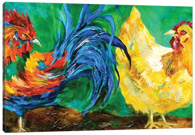 Chickens Canvas Art Print - Chicken & Rooster Art