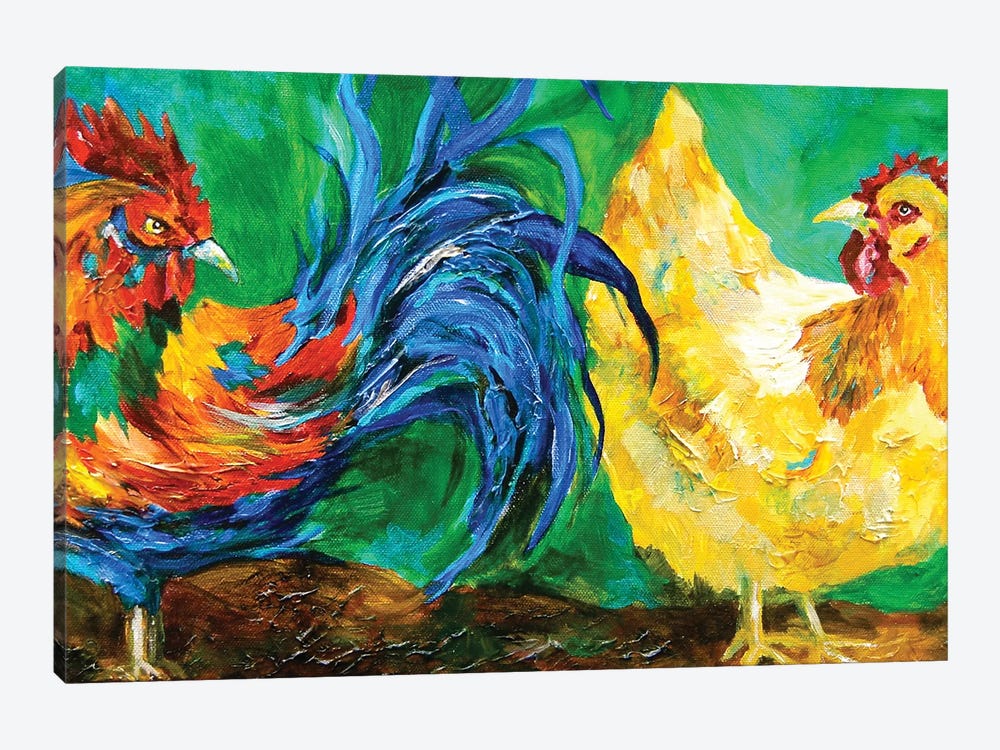 Chickens by Lindsey Dahl 1-piece Canvas Print