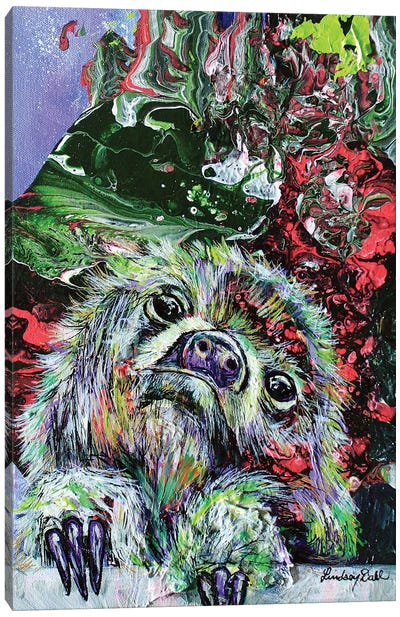 Slothly Distant Canvas Art Print - Sloth Art