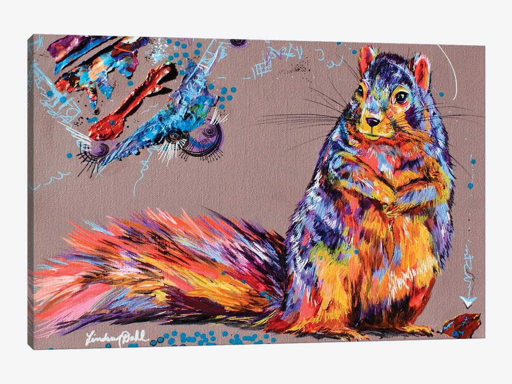 Squirrel Thoughts by Lindsey Dahl 1-piece Canvas Artwork