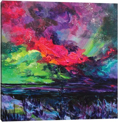 Cosmic Sky Canvas Art Print - Aurora Borealis Art