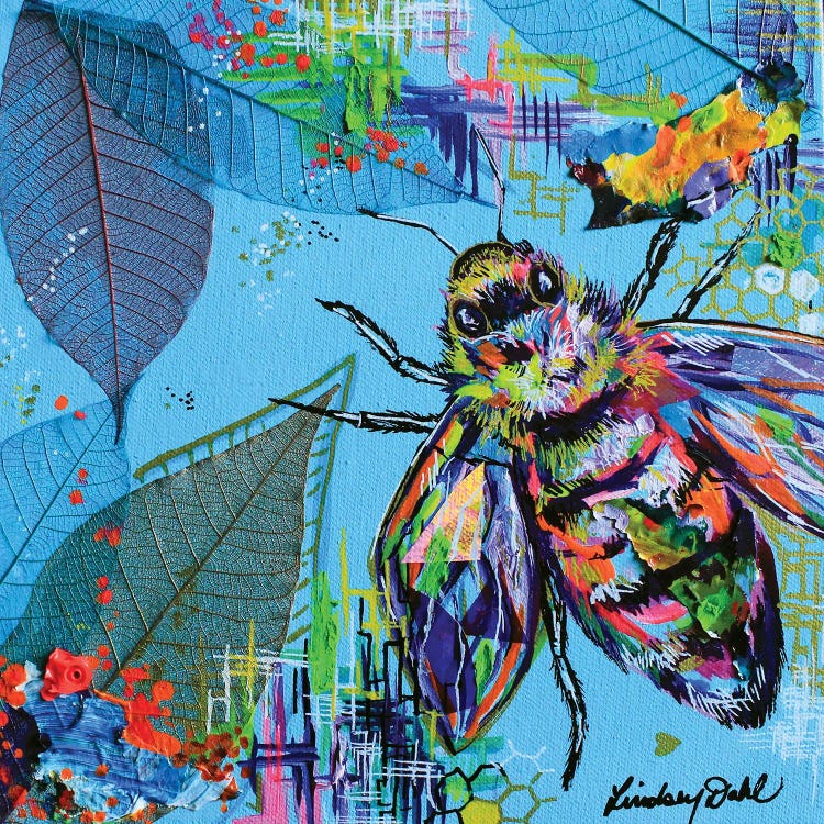 Sky Blue Bee by Lindsey Dahl wall art