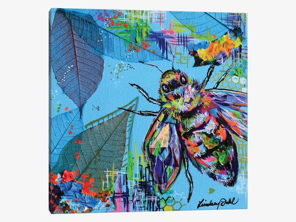 Sky Blue Bee by Lindsey Dahl 1-piece Canvas Artwork