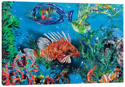 Under The Sea Canvas Art Print - Clown Fish Art