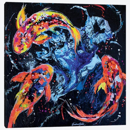 Cosmic Koi Canvas Print #DAL210} by Lindsey Dahl Canvas Artwork