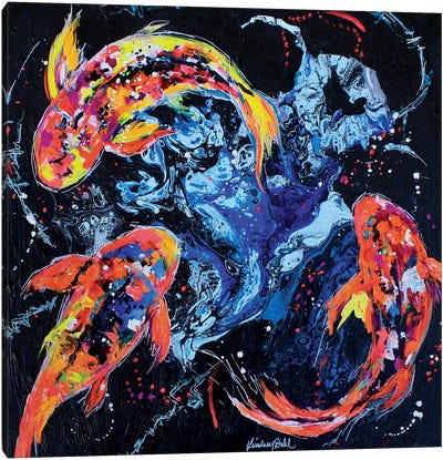 Cosmic Koi Canvas Art Print - Lindsey Dahl