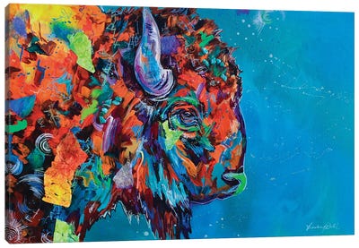Staredown I Canvas Art Print - Bison & Buffalo Art