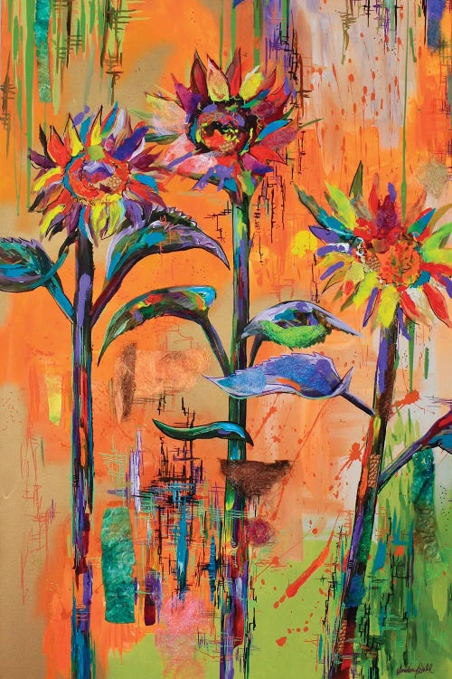 Sunflower Patchwork by Lindsey Dahl wall art