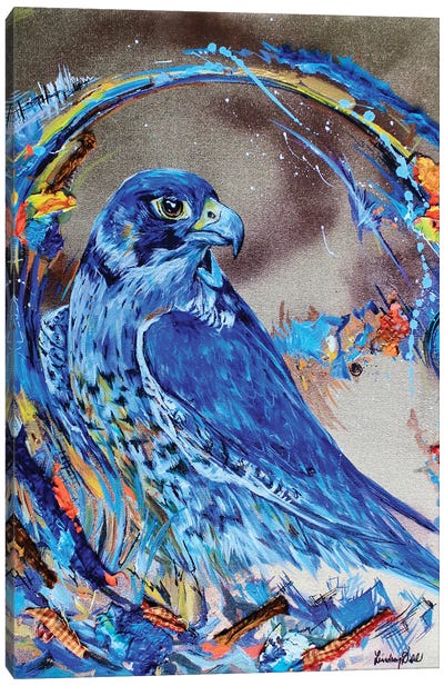 Falcon Blue Canvas Art Print - Falcon Art