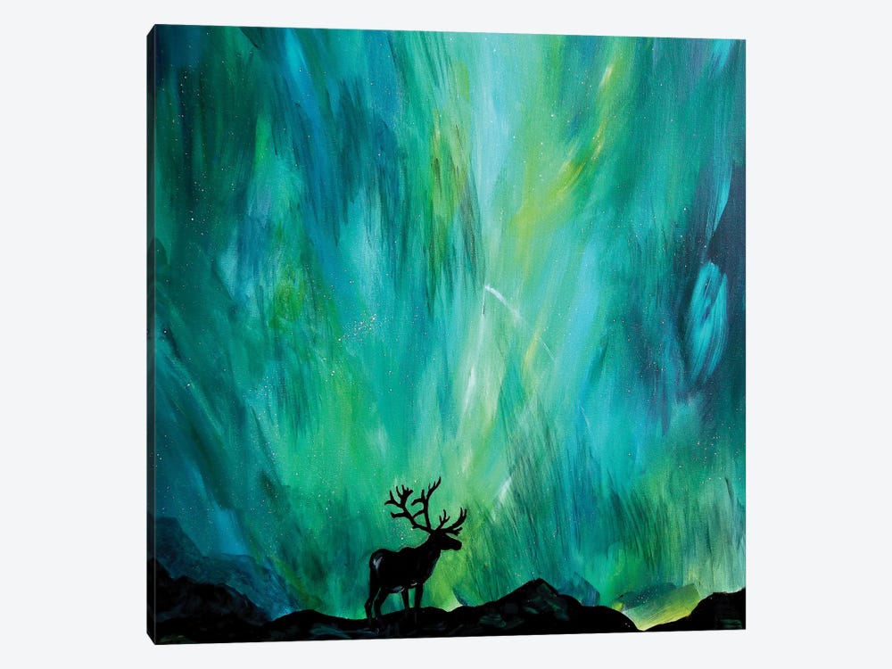 Elk Northern Lights by Lindsey Dahl 1-piece Art Print