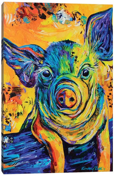 Hangin' Out Canvas Art Print - Pig Art
