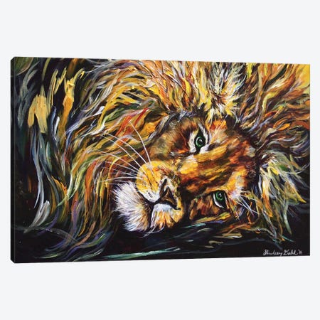 Just Lion Around Canvas Print #DAL52} by Lindsey Dahl Art Print