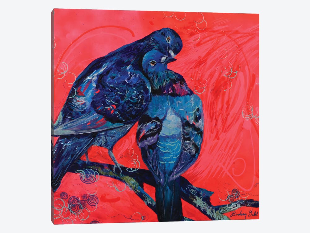 Pigeon Preen by Lindsey Dahl 1-piece Canvas Print