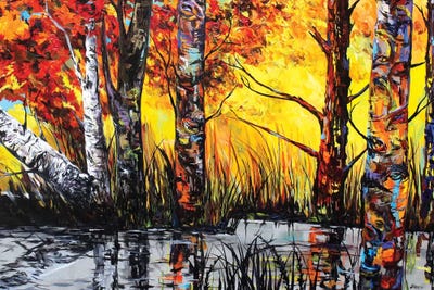 Silver River Reflection by Lindsey Dahl framed canvas print