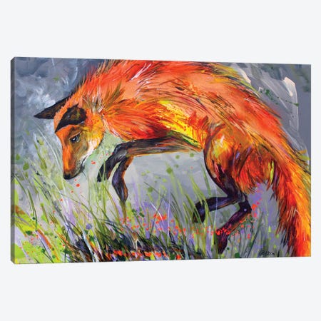 Spring Fox Canvas Print #DAL98} by Lindsey Dahl Canvas Art Print