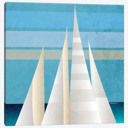 Main Sail Harbor I Canvas Print #DAM114} by Dan Meneely Canvas Print