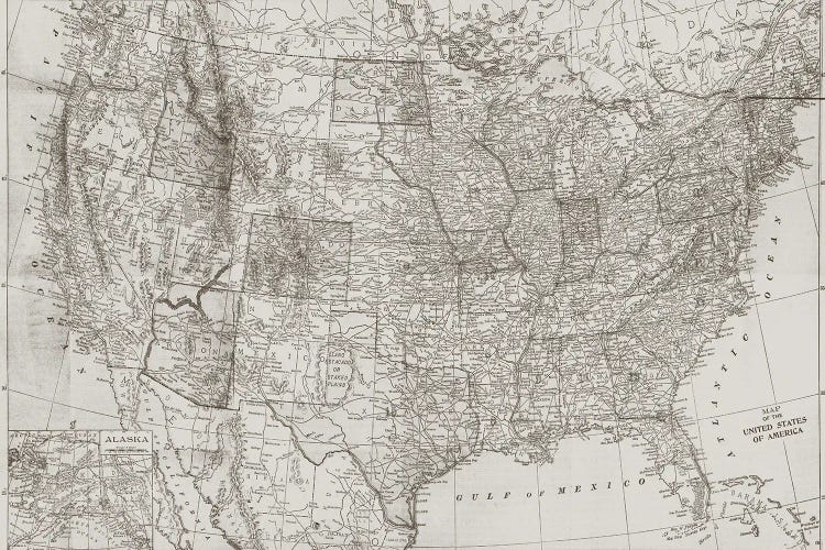 Natural US Map by Dan Meneely canvas print