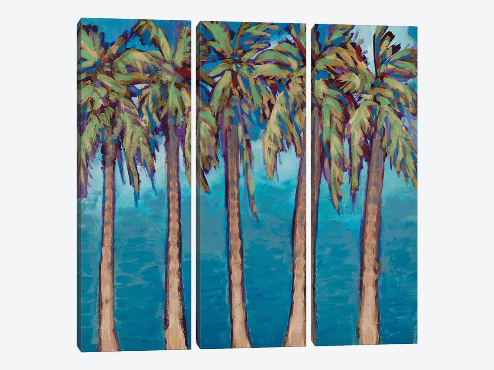 Neutral Palm Trees by Dan Meneely 3-piece Canvas Art Print