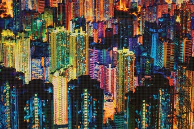 Night Life by Dan Meneely framed canvas print