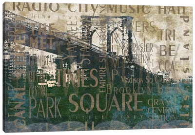 NY Bridge Type I Canvas Art Print