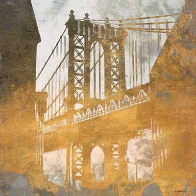 NY Gold Bridge At Dusk II by Dan Meneely canvas print