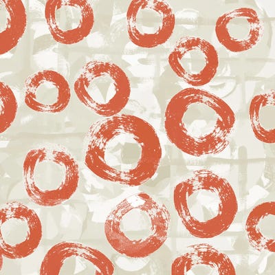 Orange Spheres I by Dan Meneely framed canvas print