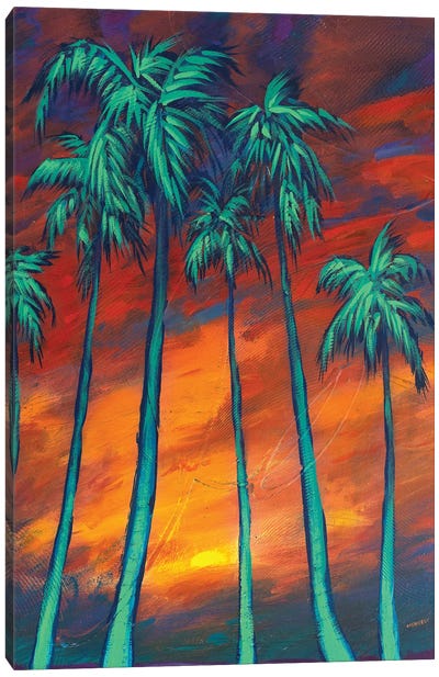 Palms At Dusk Canvas Art Print