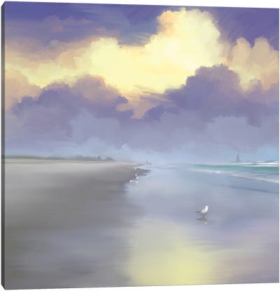 Peaceful Day On The Beach I Canvas Art Print - Pantone 2022 Very Peri