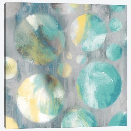 Teal Bubbly Abstract Canvas Print #DAM169} by Dan Meneely Art Print