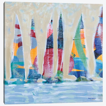 Dozen Colorful Boats Square II Canvas Print #DAM17} by Dan Meneely Canvas Art Print