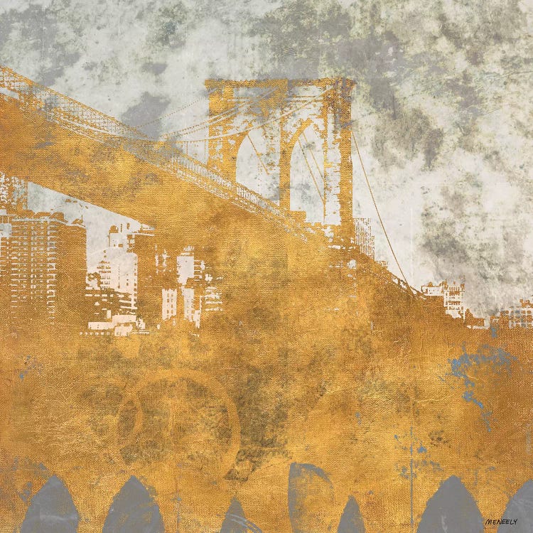 NY Gold Bridge at Dusk I by Dan Meneely wall art