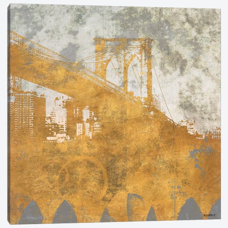 NY Gold Bridge at Dusk I Canvas Print #DAM25} by Dan Meneely Canvas Wall Art