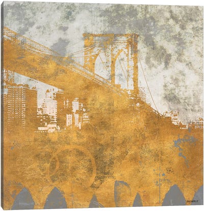 NY Gold Bridge at Dusk I Canvas Art Print