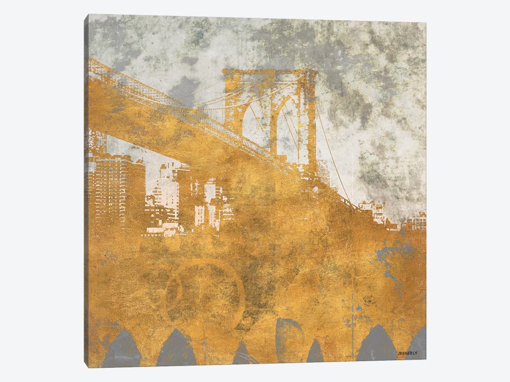 NY Gold Bridge at Dusk I by Dan Meneely 1-piece Canvas Art Print