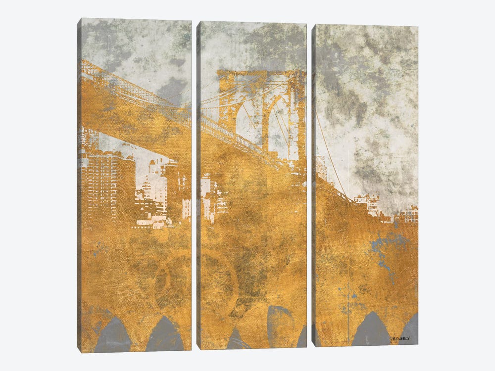 NY Gold Bridge at Dusk I by Dan Meneely 3-piece Art Print
