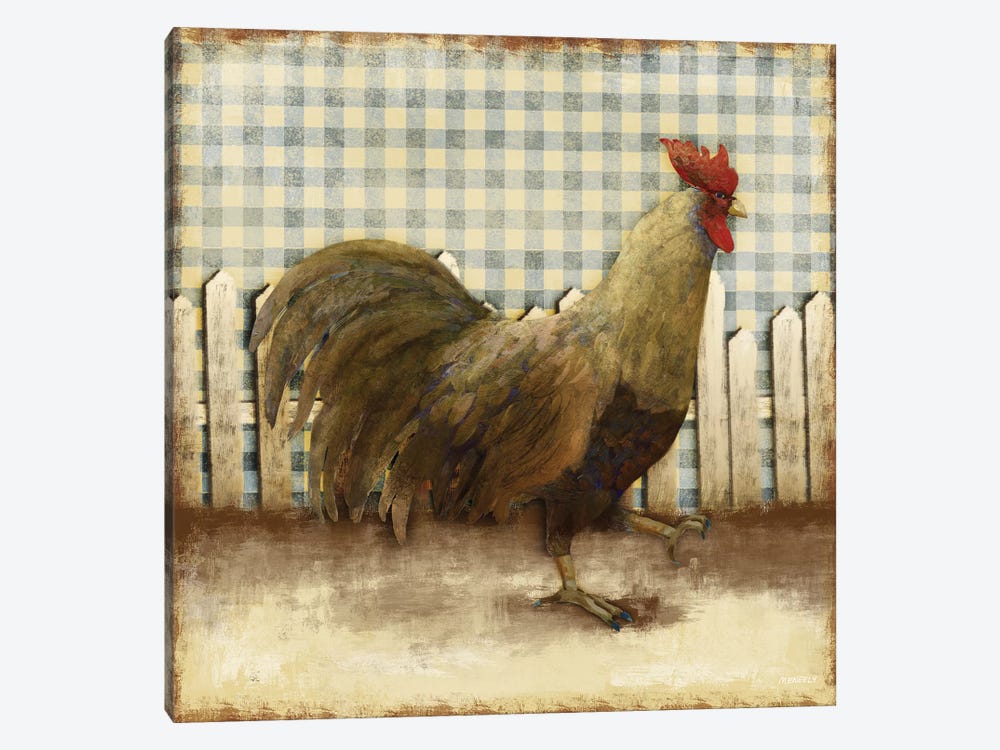 Rooster on Damask I by Dan Meneely 1-piece Canvas Wall Art