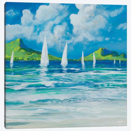 Sail Away Beach I Canvas Print #DAM28} by Dan Meneely Canvas Art Print
