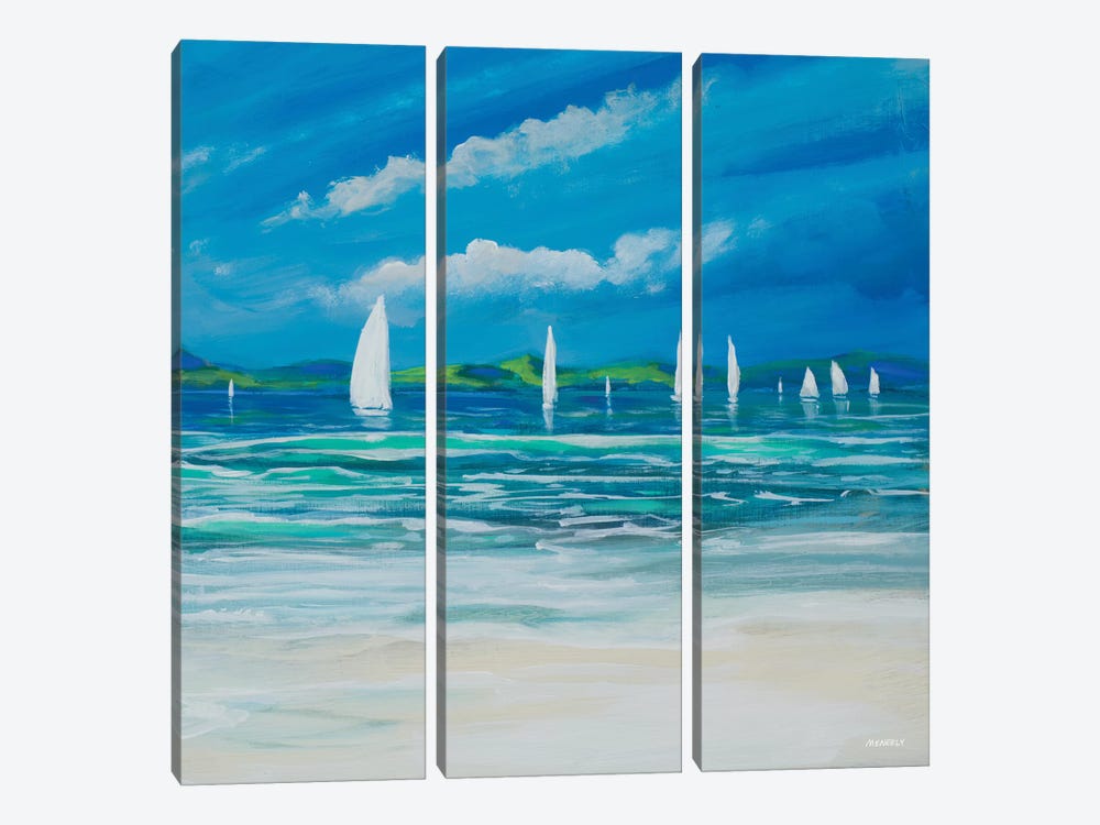 Sail Away Beach II by Dan Meneely 3-piece Canvas Print