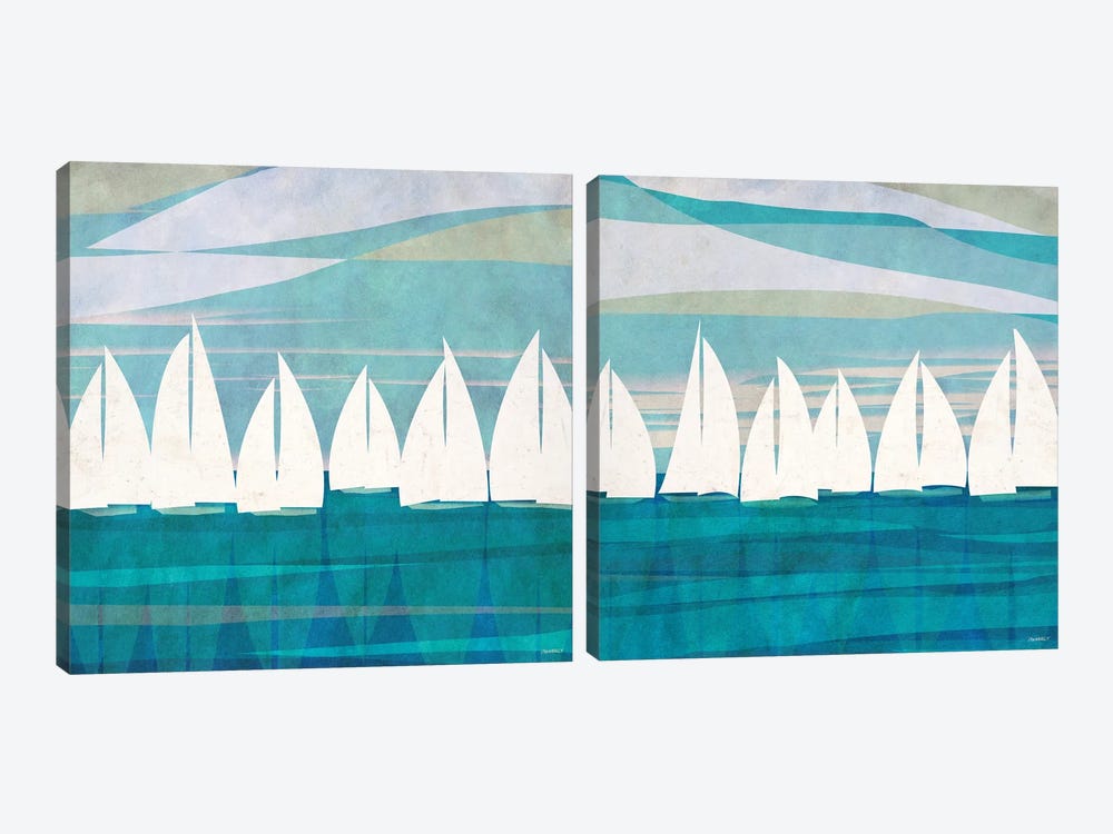 Afternoon Regatta Diptych by Dan Meneely 2-piece Canvas Print