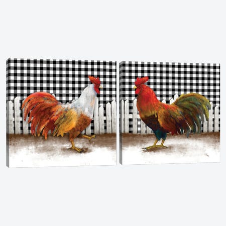 Morning Rooster Diptych Canvas Print Set #DAM2HSET003} by Dan Meneely Canvas Artwork