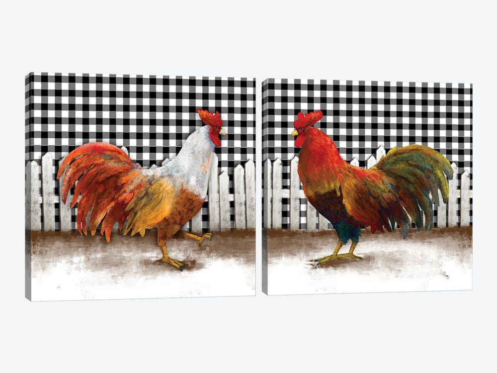 Morning Rooster Diptych by Dan Meneely 2-piece Canvas Art Print