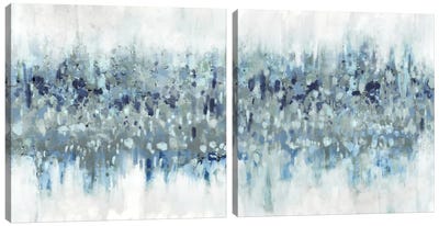 Blue Crossing Diptych Canvas Art Print